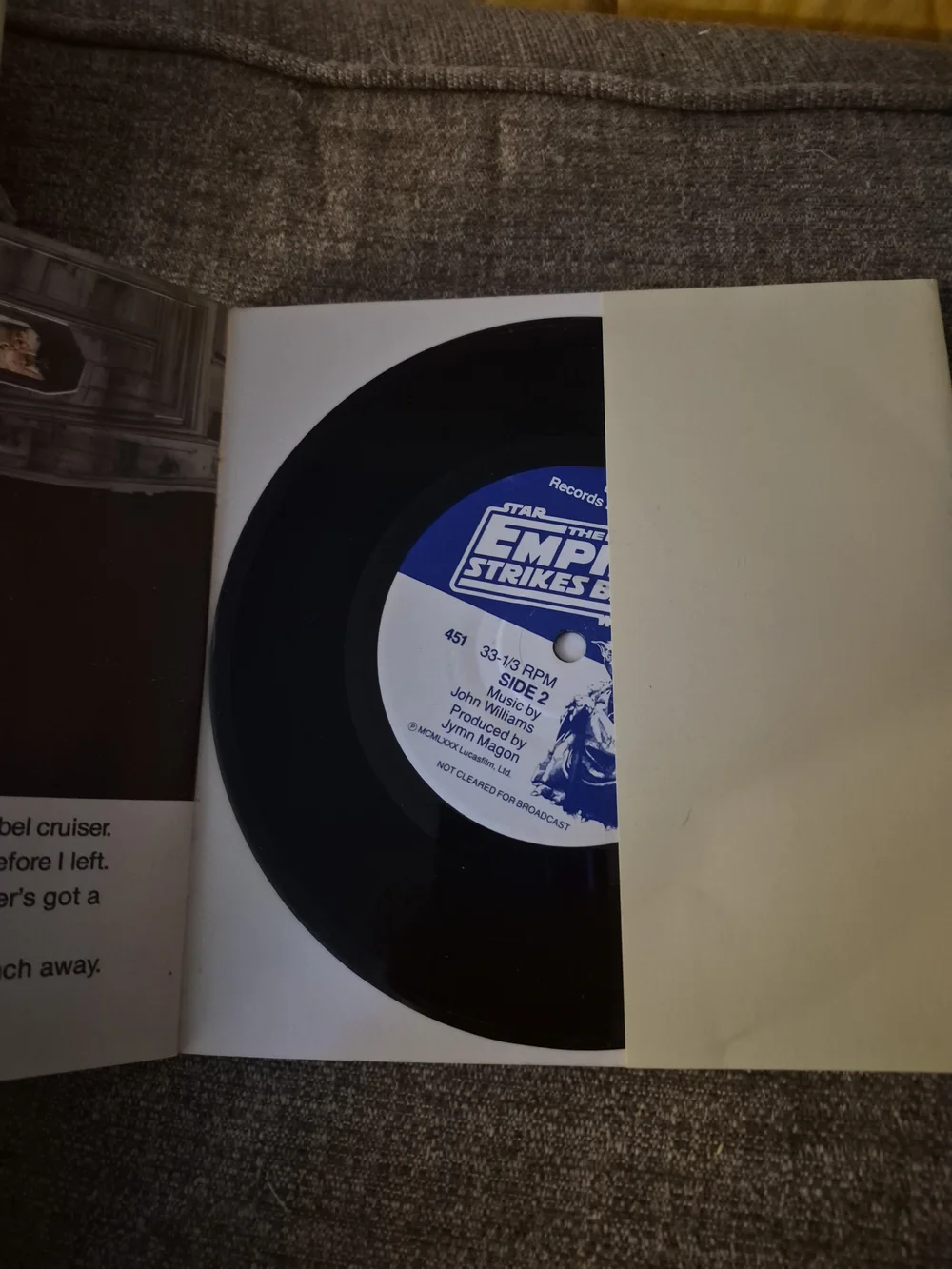 Star Wars Empire Strikes Back Read-Along Record — Blue and Black Cover